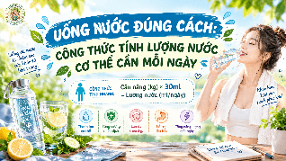 UỐNG NƯỚC ĐÚNG CÁCH: CÔNG THỨC TÍNH LƯỢNG NƯỚC CƠ THỂ CẦN MỖI NGÀY