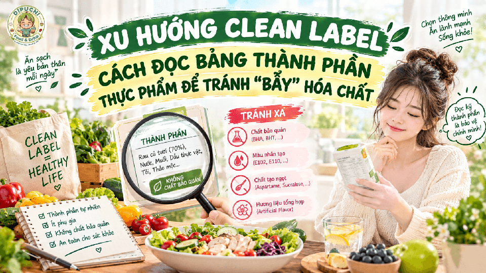 XU HƯỚNG CLEAN LABEL: CÁCH ĐỌC BẢNG THÀNH PHẦN THỰC PHẨM ĐỂ TRÁNH "BẪY" HÓA CHẤT