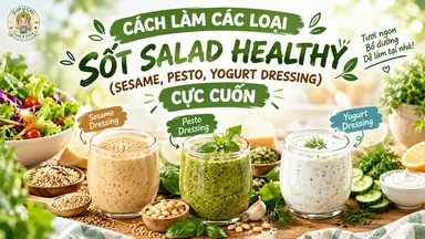 CÁCH LÀM CÁC LOẠI SỐT SALAD HEALTHY (SESAME, PESTO, YOGURT DRESSING) CỰC CUỐN